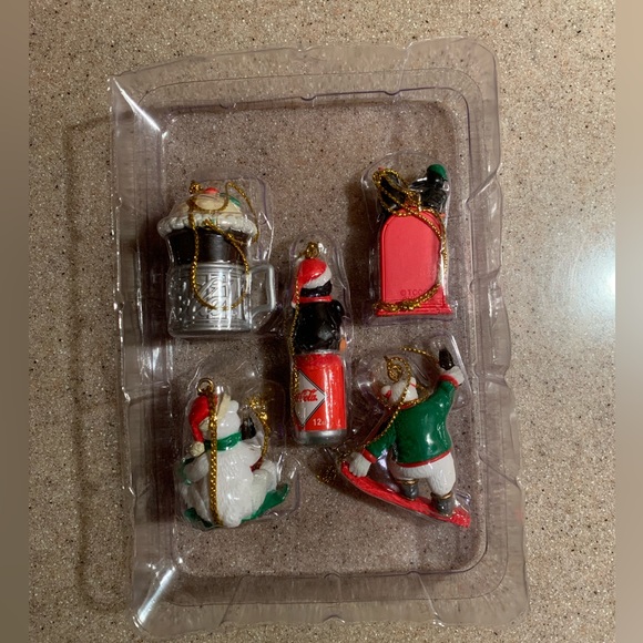 Coca Cola Trim a Tree Collection Penguin Set of Mini ornaments - Picture 2 of 3
